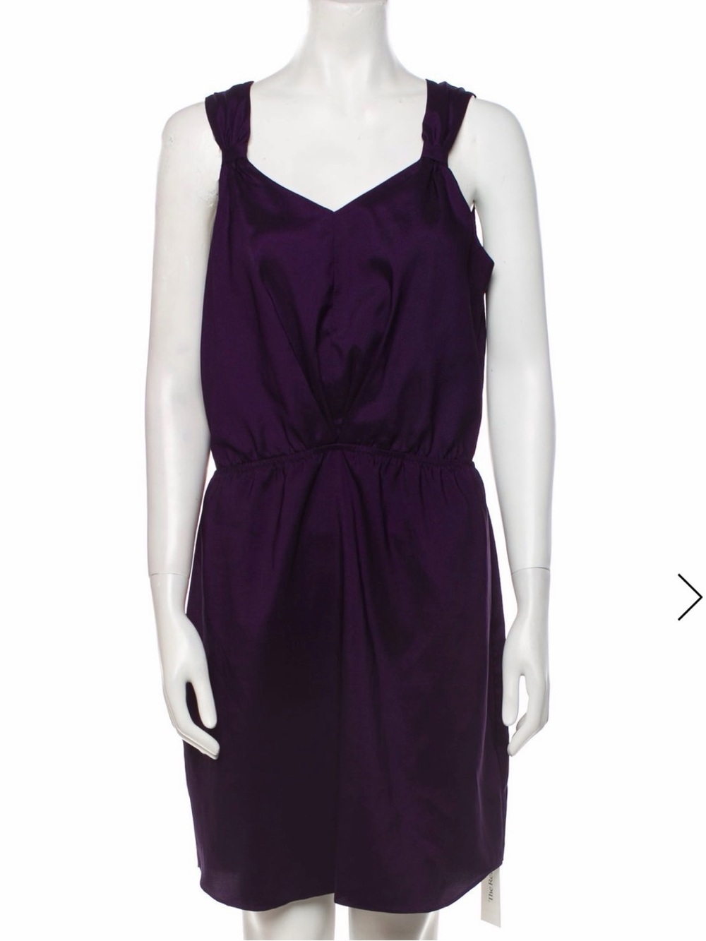 Barneys New York Purple Pleated V-Neck Dress Lightweight (see size desc below)